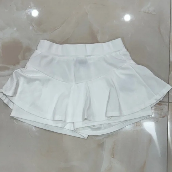 White Ruffled Tennis Skort - Picture 1 of 4